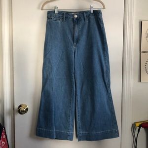 Madewell Emmett pant, wide-leg cropped denim jeans